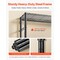 Black Carbon Steel 7-Tier Wardrobe Rack with 4 Rods and 8 Hooks
